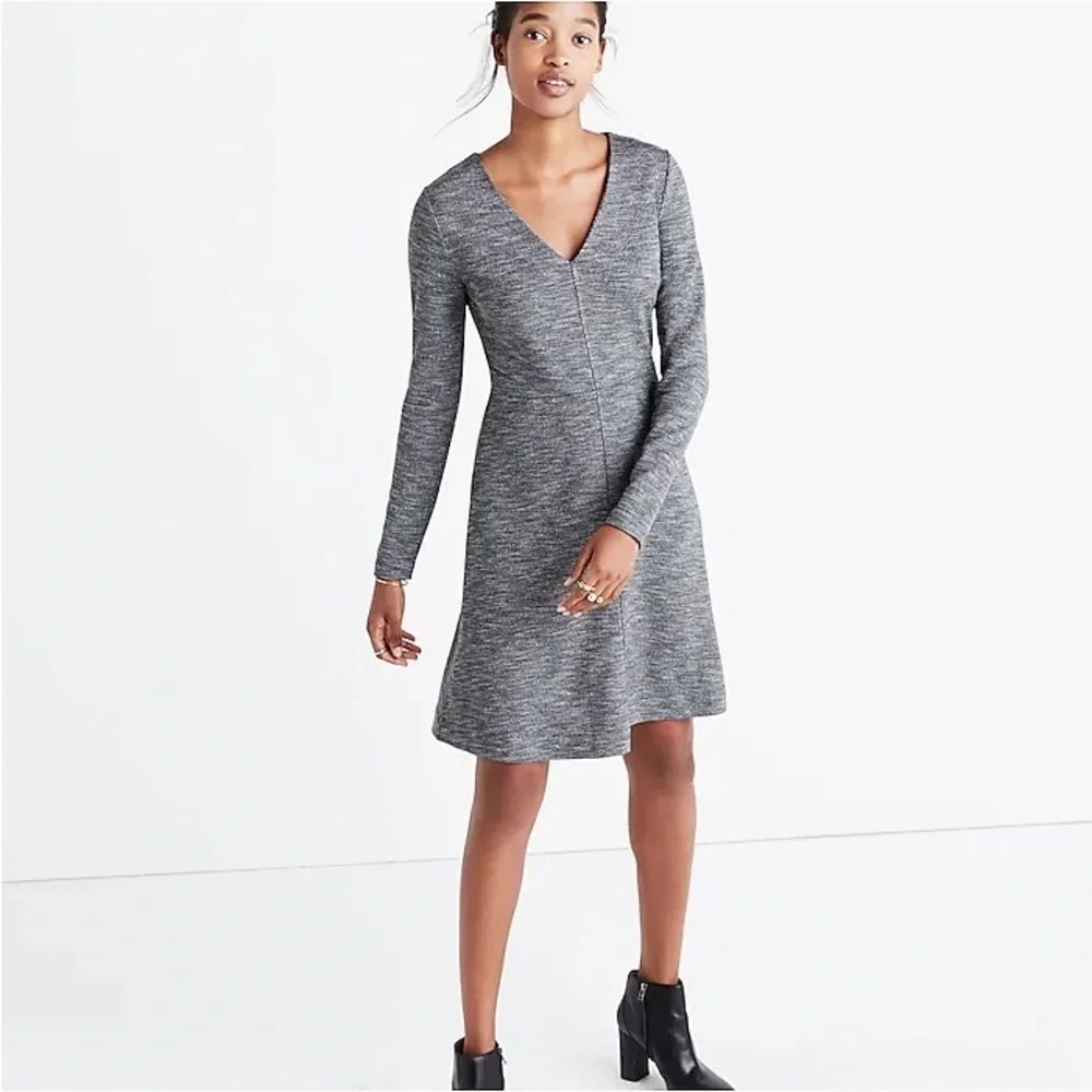 Madewell Bridgewalk V Neck Dress Long Sleeve Women’s 12 Career A Line